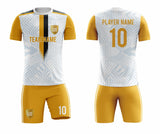 SB 1041 White/Yellow Sublimation Custom Soccer Jersey Adult & Youth Unisex