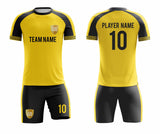 SB 1276 Yellow and Black Sublimation Custom Soccer Jersey Adult & Youth Unisex