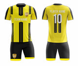 SB 12821 Yellow and Black Sublimation Custom Soccer Jersey Adult & Youth Unisex