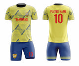 SB 12852 Yellow and Blue Sublimation Custom Soccer Jersey Adult & Youth Unisex