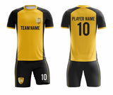 SB 12890 Yellow and Black Sublimation Custom Soccer Jersey Adult & Youth Unisex