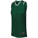 Ladies Retro Basketball Jersey Forest/white Single & Shorts