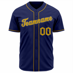 Brewers Baseball Sublimated Full-Button Game Jersey - Navy